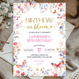 Invitación Pink Wildflower Birthday in Bloom Birthday