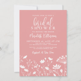 Invitación Pink Wildflower Bridal Shower