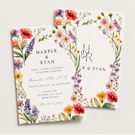 Invitación Pink Wildflower Wedting Suite, Garden We