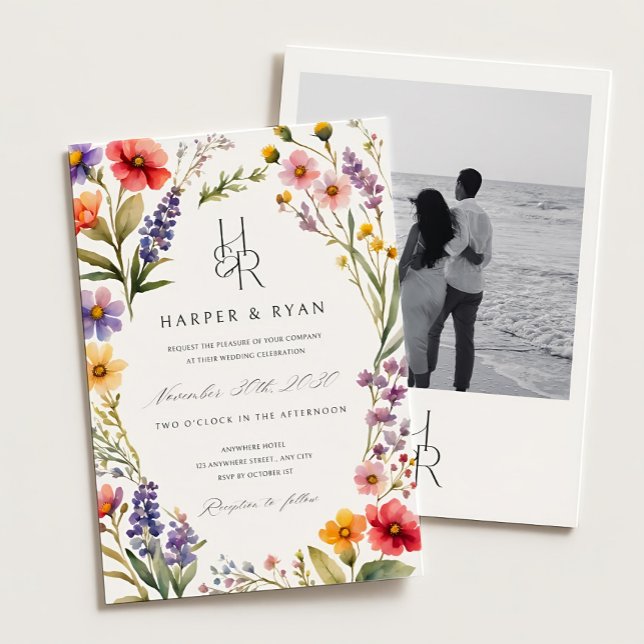 Invitación Pink Wildflower Wedting Suite, Garden We (Subido por el creador)