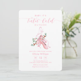 Invitación Pink Winter Ballerina Tutu Cold Baby Shower