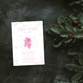 Invitación Pink Winter Snowflake Ballerina Baby Shower
