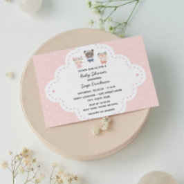 Invitación Pink Woodland Baby Shower