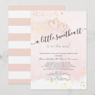 Invitación Pink x Gold Corazón Bebé Showerby Mail