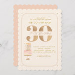 Invitación Pinky Gold 30TH Birthday Cake Fiesta<br><div class="desc">Pinky Gold 30TH Birthday Cake Fiesta</div>