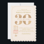 Invitación Pinky Gold 30TH Birthday Cake Fiesta<br><div class="desc">Pinky Gold 30TH Birthday Cake Fiesta</div>