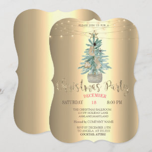 Invitación Pino a la acuarela, fiesta de empresa de Navidad d