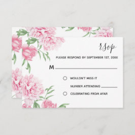 Invitación Pino acuarela Floral Peony | RSVP