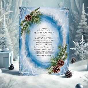 Invitación Pino de escarcha de invierno Boda