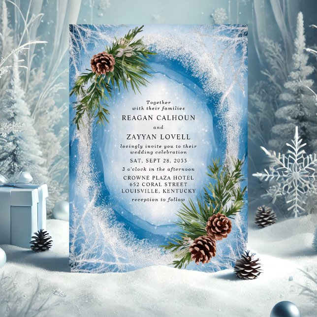 Invitación Pino de escarcha de invierno Boda (Subido por el creador)