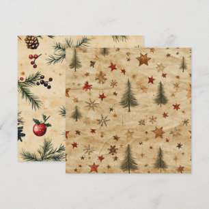 Invitación Pino de Navidad de época en pergamino