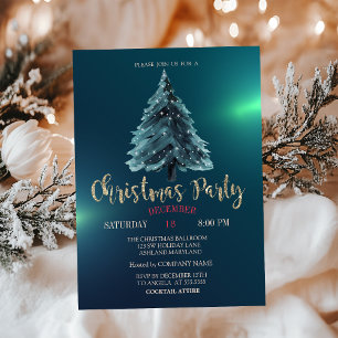 Invitación Pino de Navidad, Fiesta de Navidad Verde de la Emp