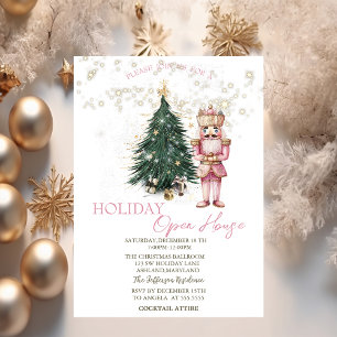 Invitación Pino,Regalos,Estrellas Casa abierta de Cascanueces