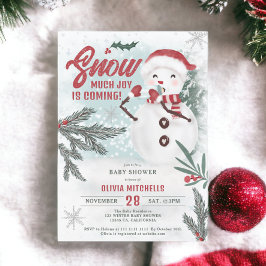 Invitación Pino verde de invierno suave de nieve de bebé duch
