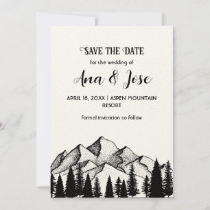 Invitación Pinos De Montaña De Invierno De VacacionesGuardar