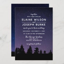 Invitación pinos nevan boda de invierno