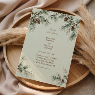 Invitación Pinos Silenciosos Cubiertos De Nieve