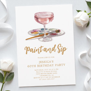 Invitación Pinta con Acuarela y Bebe en una Fiesta de Cumplea