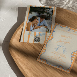 Invitación Pintada mano Fotos caprichosas Boda de Diversión Q
