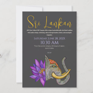 Invitación Pintado a mano por el patrimonio de Sri Lanka