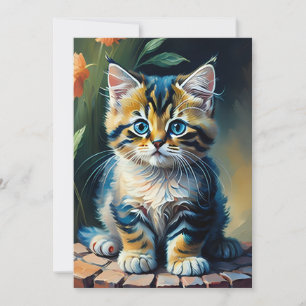 Invitación Pintado Adorable De Gatitos