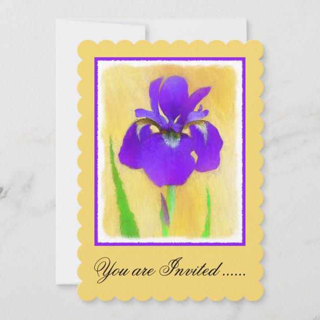 Invitación Pintado de iris morado - Perro original curado A (Anverso)