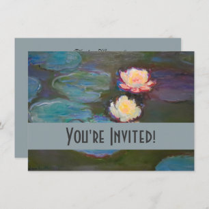 Invitación Pintado de naves acuáticas de Monet Water Lily Lil