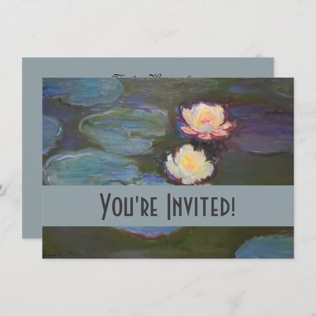 Invitación Pintado de naves acuáticas de Monet Water Lily Lil (Anverso / Reverso)