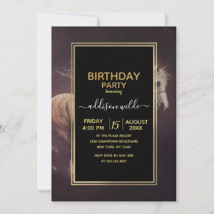 Invitación Pintado Pastel De Un Caballo Corriendo