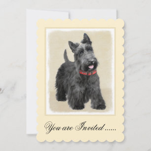 Invitación Pintado Terrier Escocés - Arte Perro Original