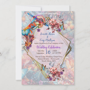 Invitación Pintando flores de fantasía que expresan la natura