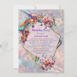 Invitación Pintando flores de fantasía que expresan la natura