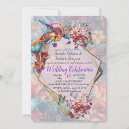 Invitación Pintando flores de fantasía que expresan la natura