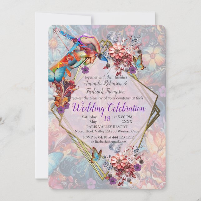 Invitación Pintando flores de fantasía que expresan la natura (Anverso)