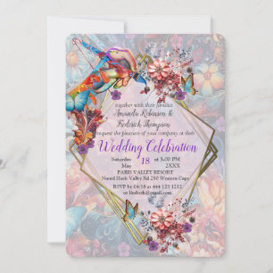 Invitación Pintando flores de fantasía que expresan la natura