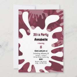 Invitación Pintar abstracto salpicar la fiesta de cumpleaños 