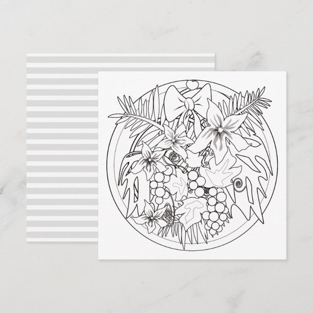 Invitación Pintar la imagen uno mismo un patrón tropical (Anverso / Reverso)