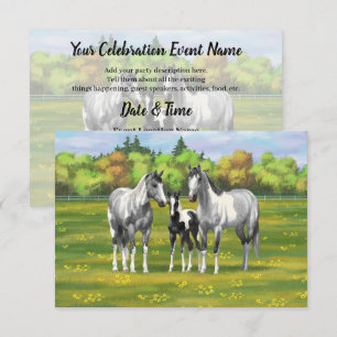 Invitación Pintar los caballos de pintura de guijarros de gri