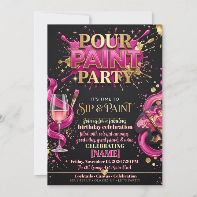 Invitación pintar y beber  (Anverso)