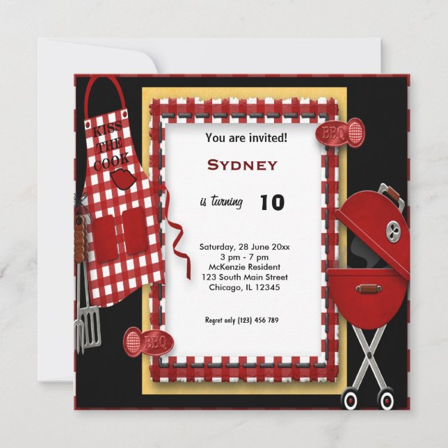 Invitación Pintoresco de Cumpleaños (Anverso)