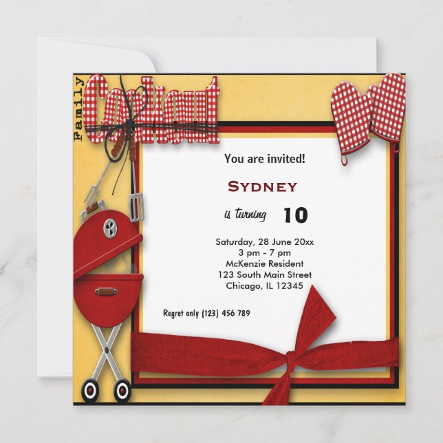 Invitación Pintoresco de Cumpleaños (Anverso)
