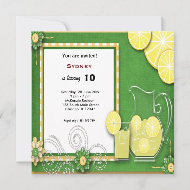 Invitación Pintoresco de Cumpleaños (Anverso)
