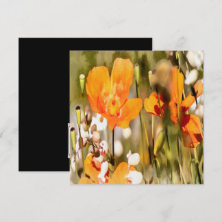 Invitación Pintura acrílica de la adormidera del Naranja Dora