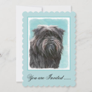 Invitación Pintura Affenpinscher - Arte Perro Original Cuto