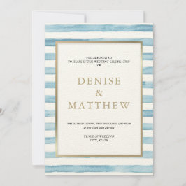 Invitación Pintura al agua del lago glaciar con franja y letr