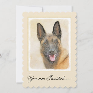 Invitación Pintura belga malinois - Arte de perro original