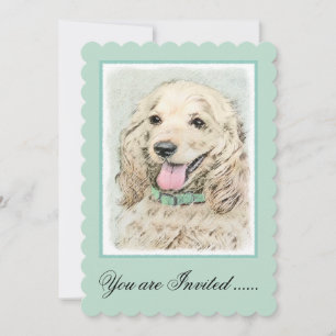 Invitación Pintura Buff de Cocker Spaniel - Arte Perro Origin