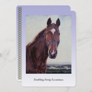 Invitación Pintura de aceite de caballo de castaño