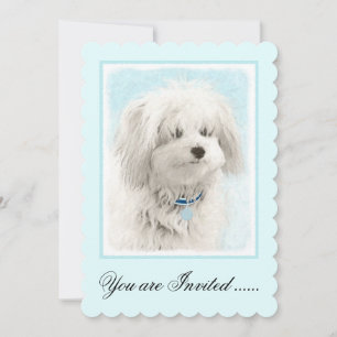 Invitación Pintura de algodón de tulear - Arte de perro origi
