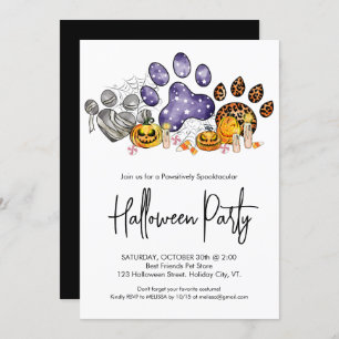 Invitación Pintura de animales Imprime la fiesta de Halloween